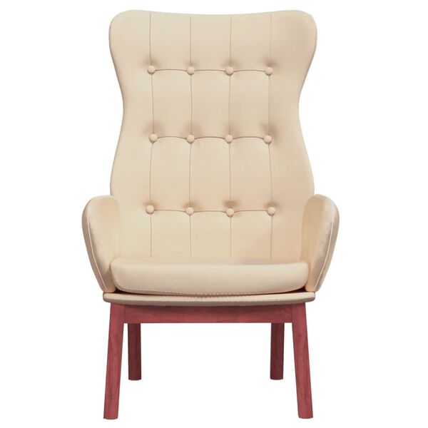 vidaXL Relaxačné kreslo krémové látkové