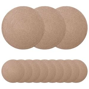vidaXL Jutov&eacute; podložky 12 pcs Pr&iacute;rodn&aacute; &Oslash; 30 cm 100% Tossa juta