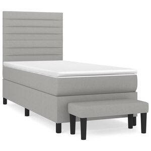 vidaXL Posteľn&yacute; r&aacute;m boxsping s matracom bledosiv&yacute; 90x190 cm l&aacute;tka