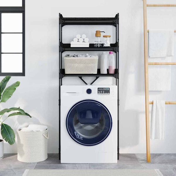 vidaXL Polica na pr&aacute;čku Čierny 0ak 67 x 25 x 163 cm Kompozitn&eacute; drevo