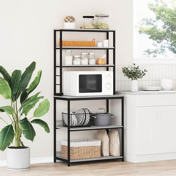 vidaXL Kuchynsk&aacute; polica Siv&yacute; Sonoma 80 x 40 x 168 cm Kompozitn&eacute; drevo