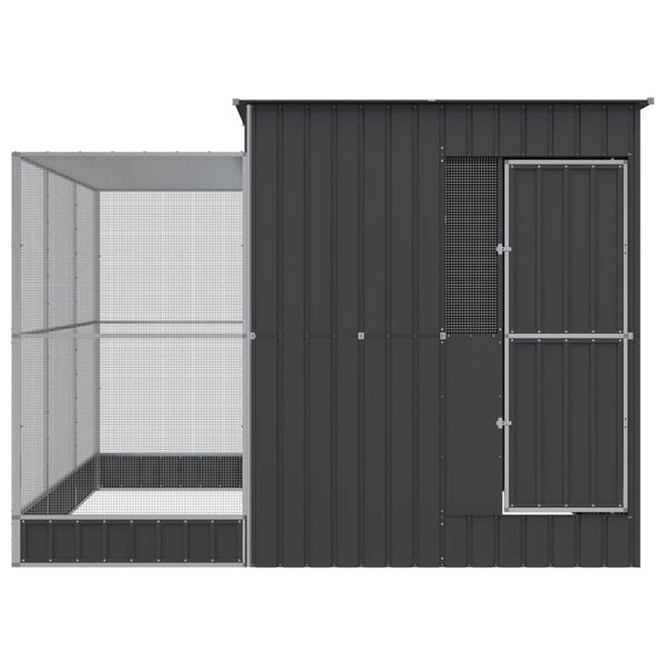 vidaXL Voliéra s prístavbou, strieborná, 290x303x216 cm, oceľová