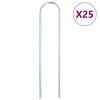 vidaXL Stanov&eacute; kol&iacute;ky v U tvare 25 ks 20x3,5 cm pozinkovan&aacute; oceľ