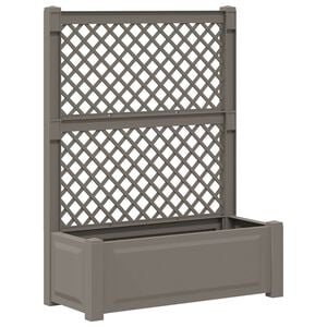 vidaXL Veľk&yacute; kvetin&aacute;č s trel&aacute;žou Siv&aacute; 99,5 x 43 x 133,5 cm PP