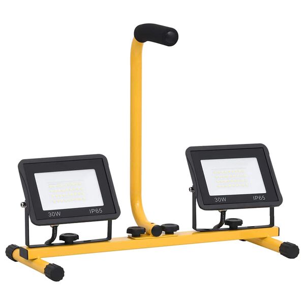 vidaXL LED reflektor s rukoväťou 2x30 W studené biele svetlo