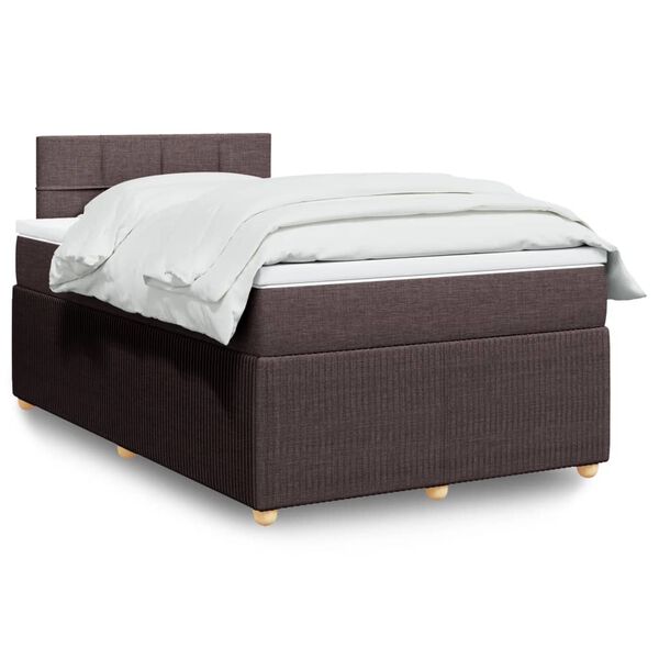 vidaXL Boxspring posteľ s matracom tmavohned&aacute; 120x190 cm l&aacute;tka
