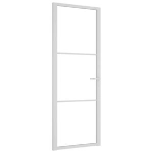 vidaXL Vn&uacute;torn&eacute; dvere 76x201,5 cm biele ESG sklo a hlin&iacute;k
