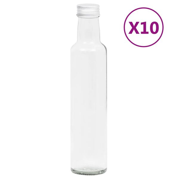 vidaXL Mal&eacute; sklenen&eacute; fľa&scaron;e 260 ml so skrutkovac&iacute;m uz&aacute;verom 10 ks