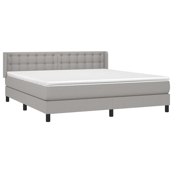 vidaXL Boxspring posteľ s matracom svetlosiv&aacute; 100x200 cm l&aacute;tka