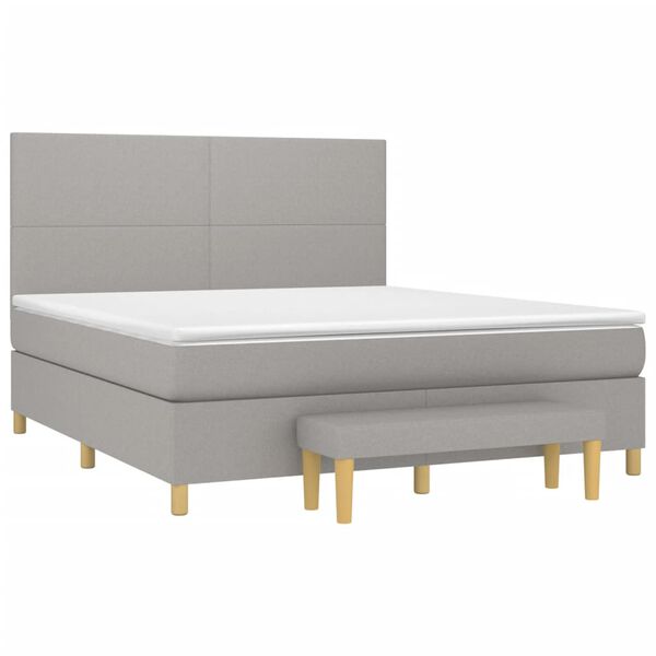 vidaXL Boxspring posteľ s matracom svetlosiv&aacute; 100x200 cm l&aacute;tka