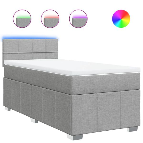 vidaXL Posteľn&yacute; r&aacute;m boxsping s matracom bledosiv&yacute; 90x200 cm l&aacute;tka