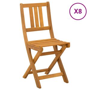 vidaXL Z&aacute;hradn&eacute; bistro stoličky 8 ks Pr&iacute;rodn&aacute; Pevn&eacute; ak&aacute;ciov&eacute; drevo