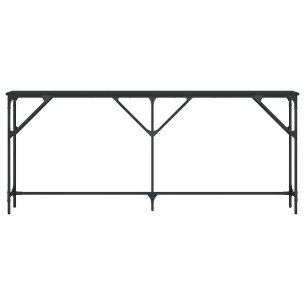 vidaXL Konzolový stolík čierny 180x23x75 cm kompozitné drevo