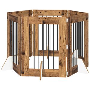 vidaXL Br&aacute;na pre psov so stojanmi 6 pcs Star&eacute; drevo 60 x 80 cm