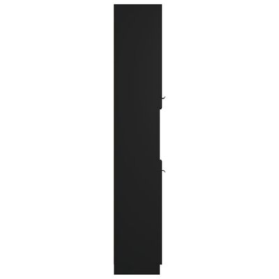 vidaXL Skrinka do kúpeľne čierna 32x34x188,5 cm kompozitné drevo