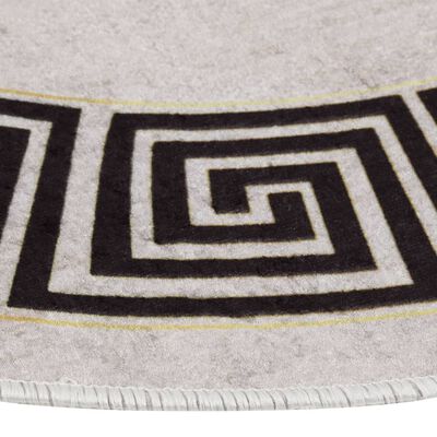 vidaXL Prateľný koberec φ120 cm bledobéžový protišmykový