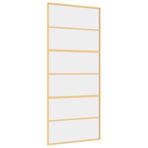 vidaXL Posuvn&eacute; dvere zlat&eacute; 90x205 cm č&iacute;re ESG sklo a hlin&iacute;k