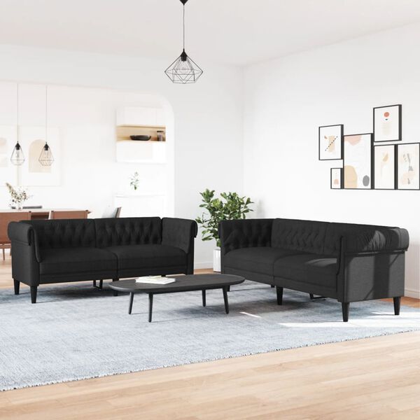 vidaXL 2-dielna sedacia súprava čierna látka