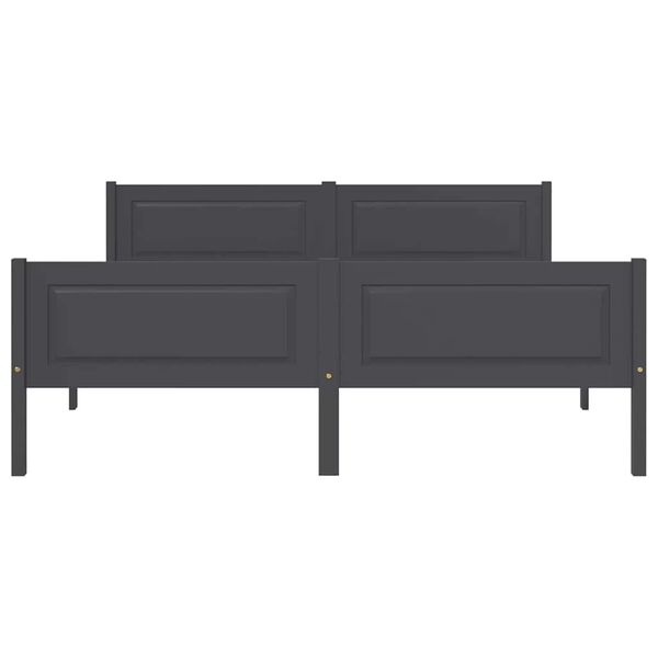 vidaXL Posteľn&yacute; r&aacute;m borovicov&yacute; mas&iacute;v siv&yacute; 160x200 cm