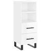 vidaXL Komoda leskl&aacute; biela 34,5x34x90 cm spracovan&eacute; drevo
