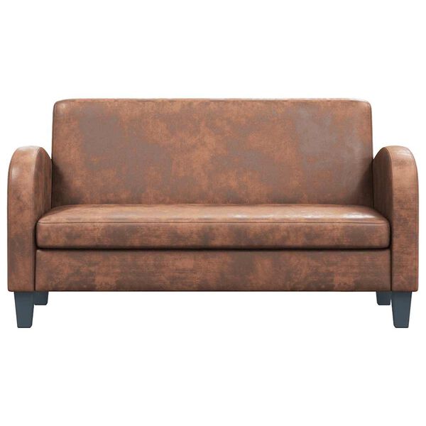 vidaXL 2-miestna pohovka, umelý semiš, hnedá