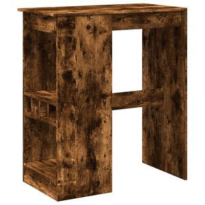 vidaXL Barov&yacute; st&ocirc;l s policami dymov&yacute; dub 90x47,5x103,5cm kompoz. drevo