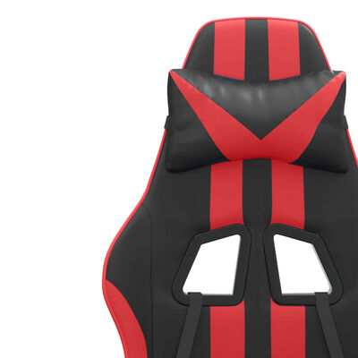 vidaXL Otočná herná stolička s podnožkou čierna a červená umelá koža
