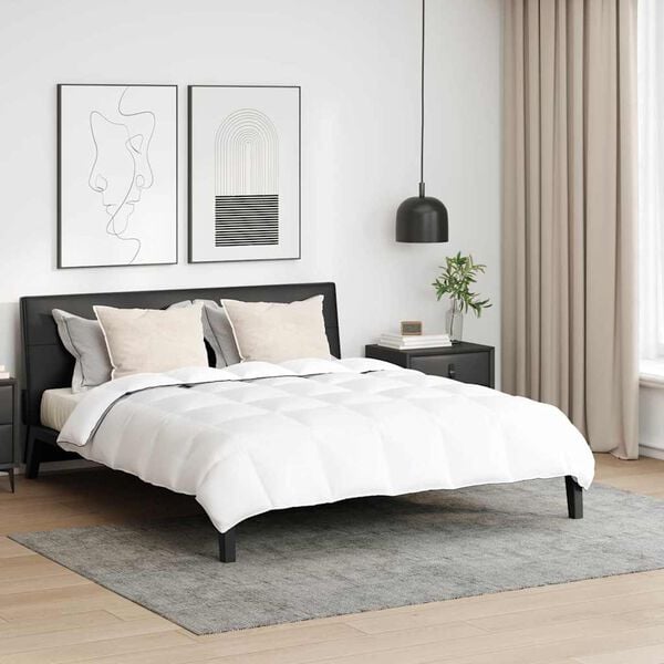 vidaXL Zimný prehoz s vankúšom 3 pcs Biela Husacia perie