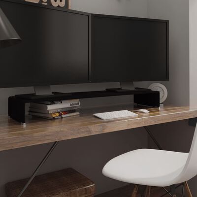 vidaXL TV stojan/stojan pod monitor z čierneho skla, 110x30x13 cm