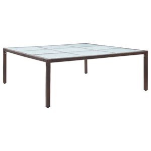 vidaXL Z&aacute;hradn&yacute; jed&aacute;lensk&yacute; st&ocirc;l hned&yacute; 200x200x74 cm polyratanov&yacute;