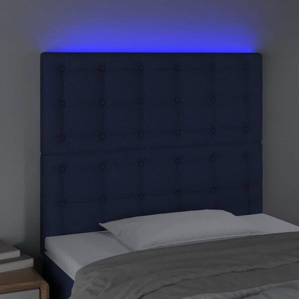 vidaXL Čelo postele s LED čierne 100x5x118/128 cm umel&aacute; koža