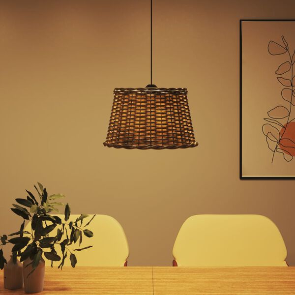 vidaXL Tienidlo na stropnú lampu, hnedé Ø45x28 cm, prútie