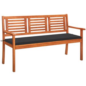 vidaXL 3-miestna z&aacute;hradn&aacute; lavica s vank&uacute;&scaron;om 150 cm eukalyptov&yacute; mas&iacute;v