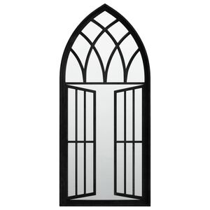 vidaXL Z&aacute;hradn&eacute; zrkadlo čierne 100x45 cm exteri&eacute;rov&eacute; železo