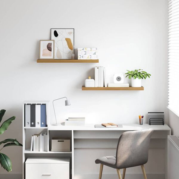 vidaXL Stenn&aacute; polica 2 pcs Hned&aacute; 90 x 23,5 x 4 cm Kompozitn&eacute; drevo