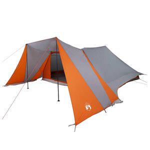 vidaXL Tipi stan 12-miestny &Scaron;ed&aacute; a oranžov&aacute; taft