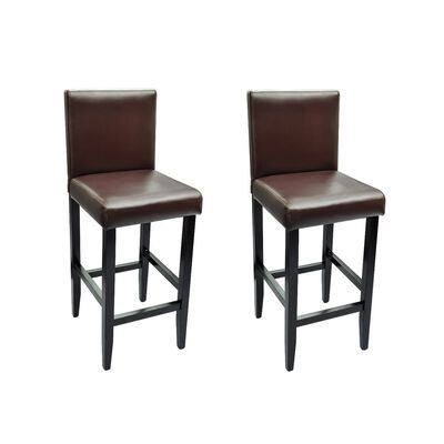 vidaXL Barové stoličky 2 ks, tmavohnedé, umelá koža
