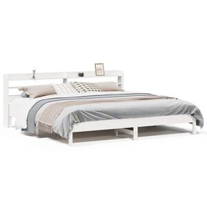 vidaXL Posteľ bez matraca biela 180x200 cm mas&iacute;vna borovica