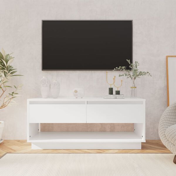 vidaXL TV skrinka, biela 102x41x44 cm, kompozitné drevo