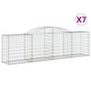 vidaXL Obl&uacute;kov&eacute; gabionov&eacute; ko&scaron;e 7 ks 300x50x80/100cm pozinkovan&eacute; železo