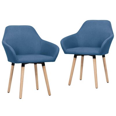 vidaXL Jedálenské stoličky 2 ks modré látkové