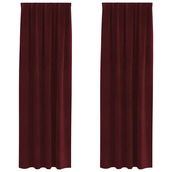 vidaXL Zatemňovacie z&aacute;vesy 2 pcs V&iacute;no červen&eacute; 140 x 260 cm Zamat