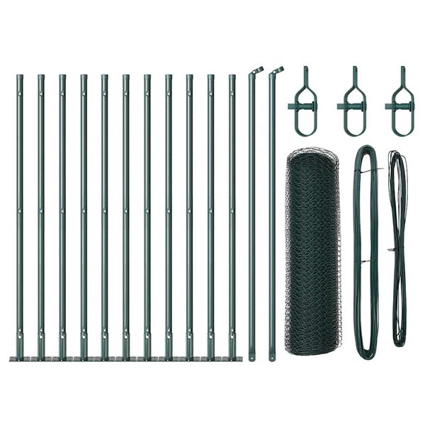 vidaXL Stĺp na plot. Zelen&aacute; 25 x 0,5 m (13 mm sieť) Oceľ
