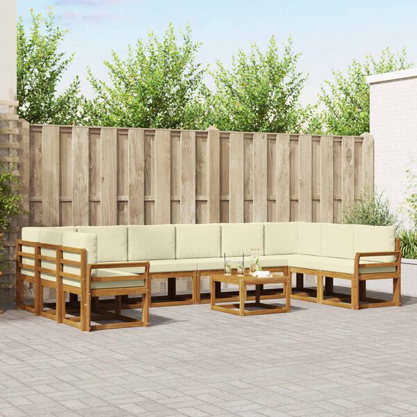 vidaXL Z&aacute;hradn&aacute; s&uacute;prava gaučov s vank&uacute;&scaron;om 11 pcs Pr&iacute;rodn&aacute; a kr&eacute;mov&aacute;