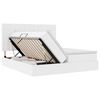 vidaXL Postel s &uacute;ložn&yacute;m prostorem a LED svetlom Čist&aacute; biela Umel&aacute; koža
