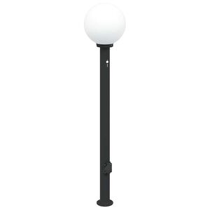 vidaXL Stĺpikov&eacute; svietidlo so senzorom a z&aacute;suvkou 120 cm čierne IP44