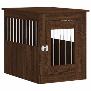 vidaXL N&aacute;bytkov&aacute; prepravka pre psa hned&yacute; dub 55x75x65 cm kompoz. drevo