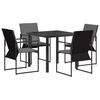 vidaXL Z&aacute;hradn&yacute; jed&aacute;lensk&yacute; set 5 pcs Čierna a antracit 80 x 80 x 73 cm