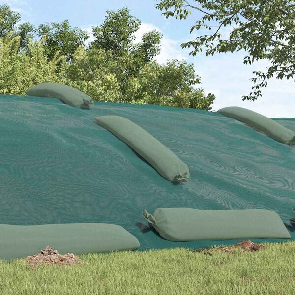 vidaXL Kryt na silo Zelen&aacute; 10 x 5 m HDPE