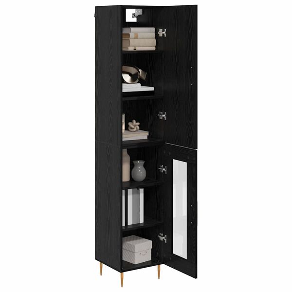 vidaXL Highboard 2 pcs Čierny dub Kompozitn&eacute; drevo